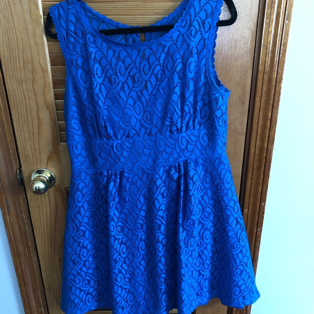 Blue Knee Length Dress